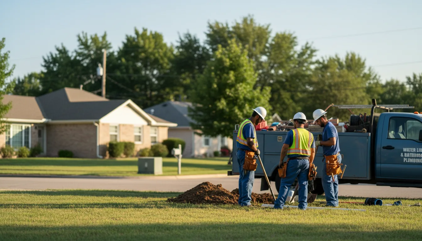 Residential water line and bathroom plumbing service in Dornsife, PA